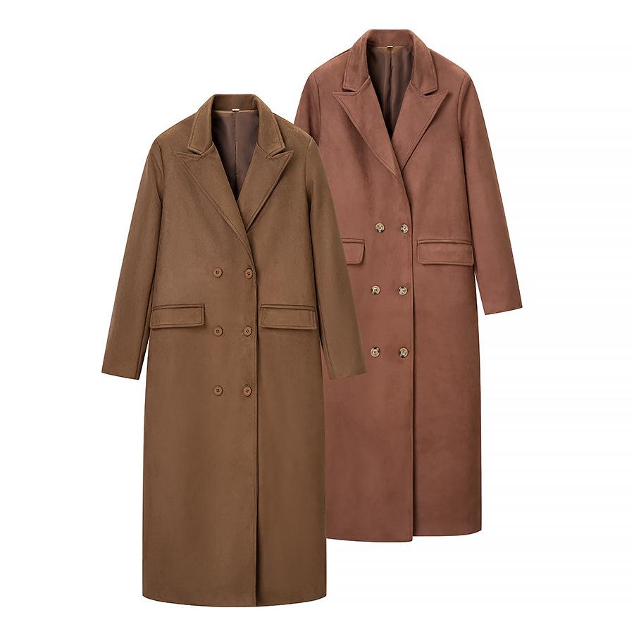 European and American style, new women's clothing, fashionable, versatile, casual loose suede trench coat
