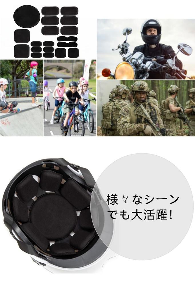 YFFSFDC Helmet Inner Pad, EVA Foam, 19 Pieces, Helmet Sponge, Shock Absorption, Easy Replacement, Protective Pad, Helmet Inner, Black