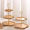 Wooden Cake Tray 2/3rd Floor Dessert Tray Stand Dining Room Dessert Cookie Candy Buffet Stand Holiday Party Decorations