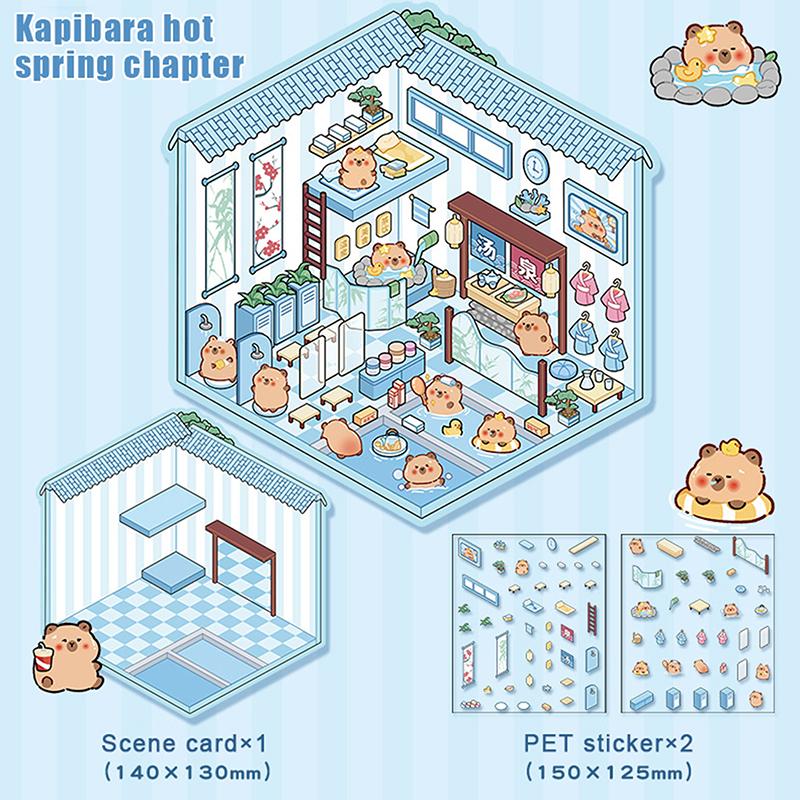 

1 комплект креативных наклеек для домашних животных 3D милые мультяшные наклейки для ландшафтного дизайна Kawaii Capybara наклейки подарки