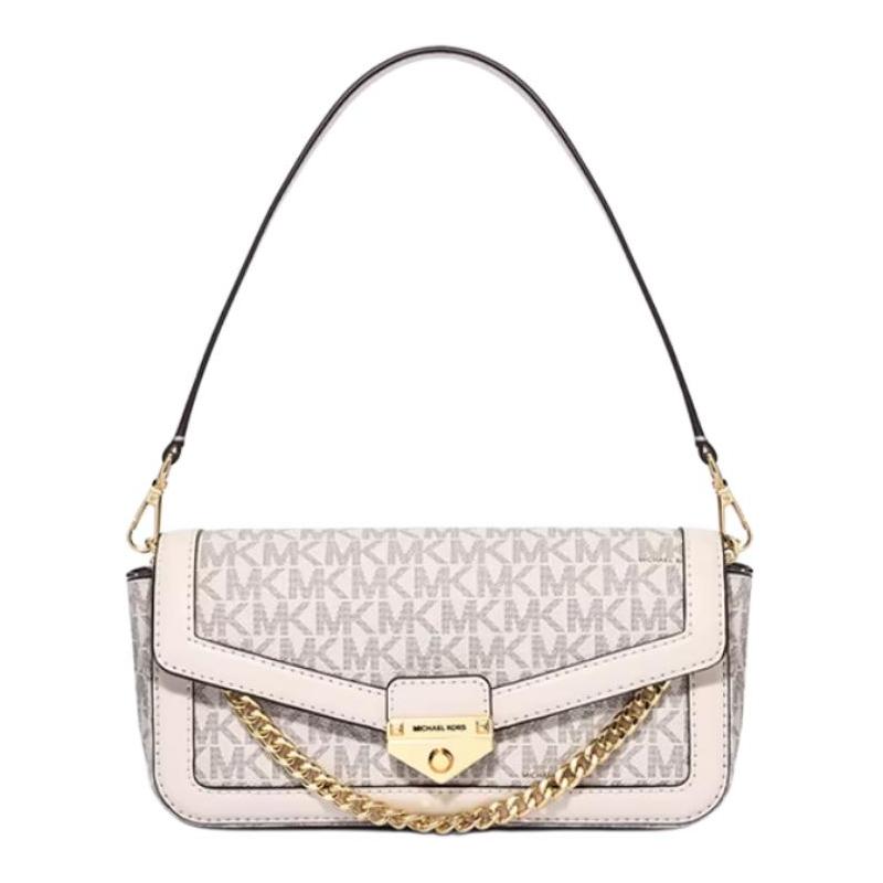 MICHAEL KORS Soho Classic Presbyopia Magnetic Closure PVC Handbag Women s Vanilla White белый
