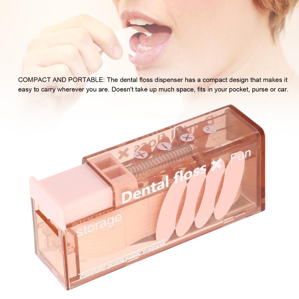 3 Pcs Refillable Floss Pick Case Portable Automatic Toothpick Dispenser Floss Pick Holder  Hotel розовый