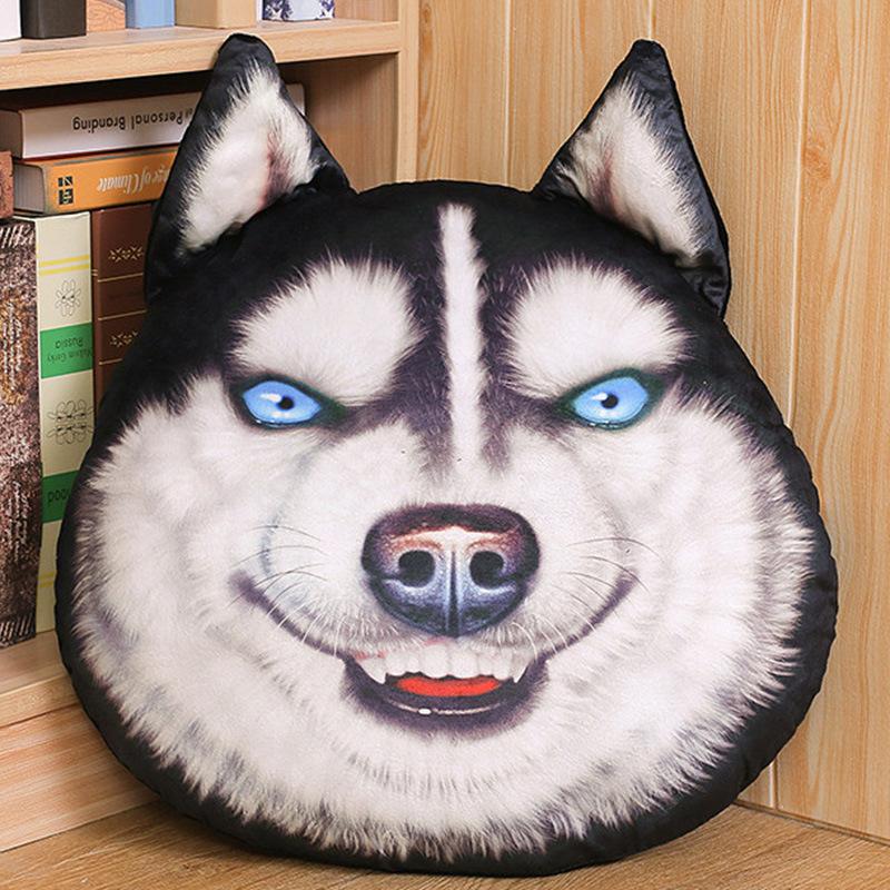 3D Creative Husky Plush Toy Pillow Doll Funny God and Annoyed Dog Head Valentine's Day Girl Birthday Gift