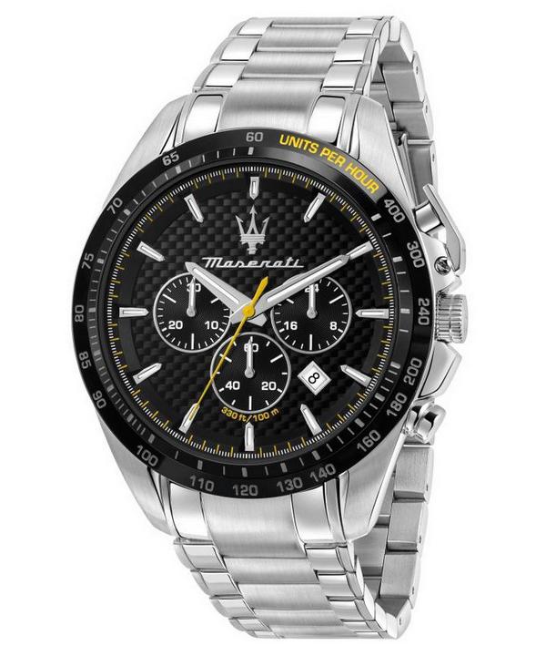 Maserati Traguardo Chronograph Black Dial Stainless Steel Quartz R8873612042 100M Men's Watch