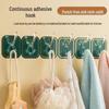Trimmable Punch-Free 6-Hook Adhesive Wall Coat Rack