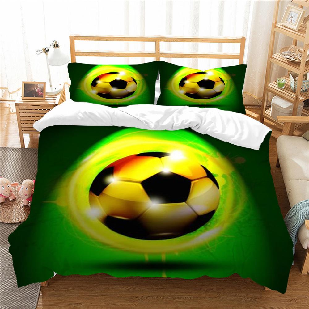 

Футбольный комплект постельного белья с наволочкой, модный чехол для детей-подростков, роскошный домашний комплект постельного белья, высококачественный пододеяльник EU Single 135x200cm