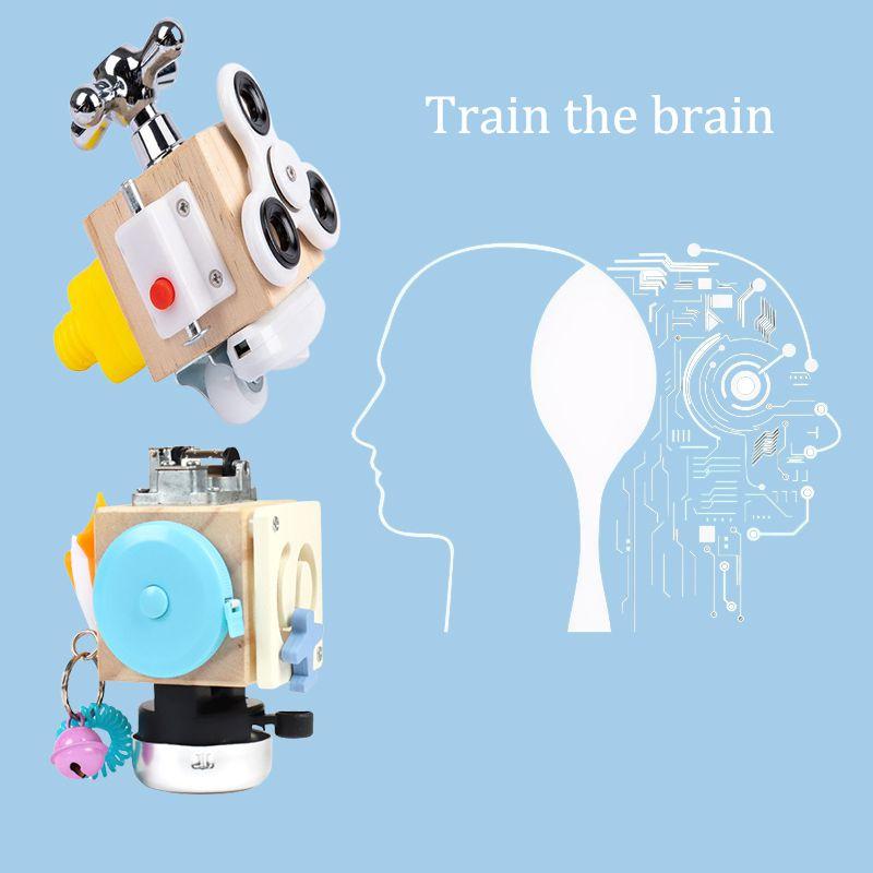 Sicheres Holz-Montessori-Beschäftigungsbrett für Kleinkinder zum Erlernen von Fähigkeiten und sensorischer Bildung Spielzeug