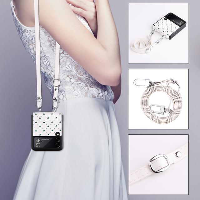 Anti-Drop Phone Strap Leder Handyhülle für Samsung Galaxy Z Flip4 5g Flip 4 Flip3 Flip 3 Rutschfeste Schutzhülle