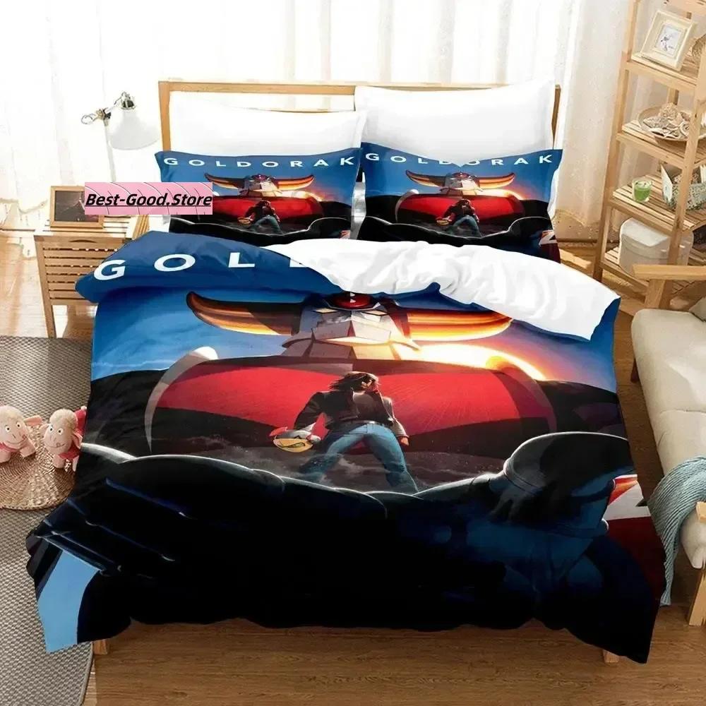 Mechanical Goldorak Bedding Set Single Twin Full Queen King Size Bed Set Aldult Kid Bedroom Duvetcover Sets Cartoon Anime Bed