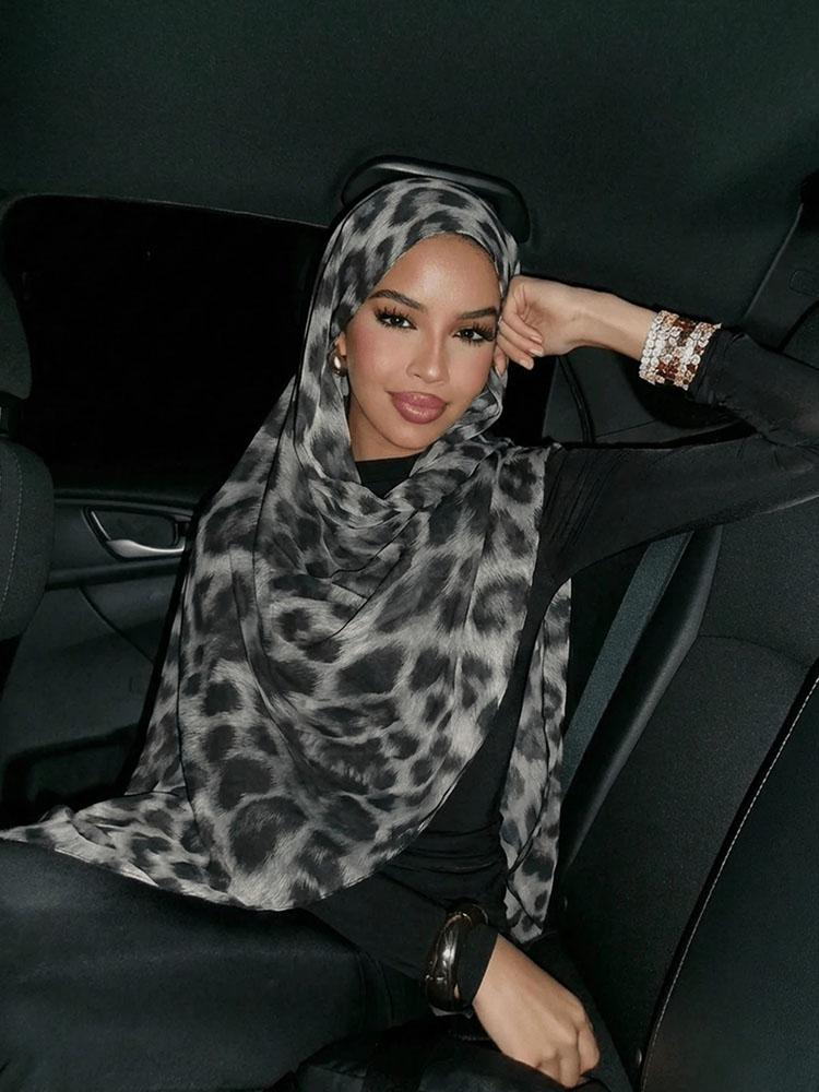 

Ramadan Muslim Hijabs Women Leopard Print Scarves Foulard Femme Shawl Luxury Eid Hijab Islam Turban Headscarf 2026 Spring