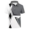 Camisa Polo Masculina Fashion com Estampa Digital Verão Casual para o Trabalho Manga Curta