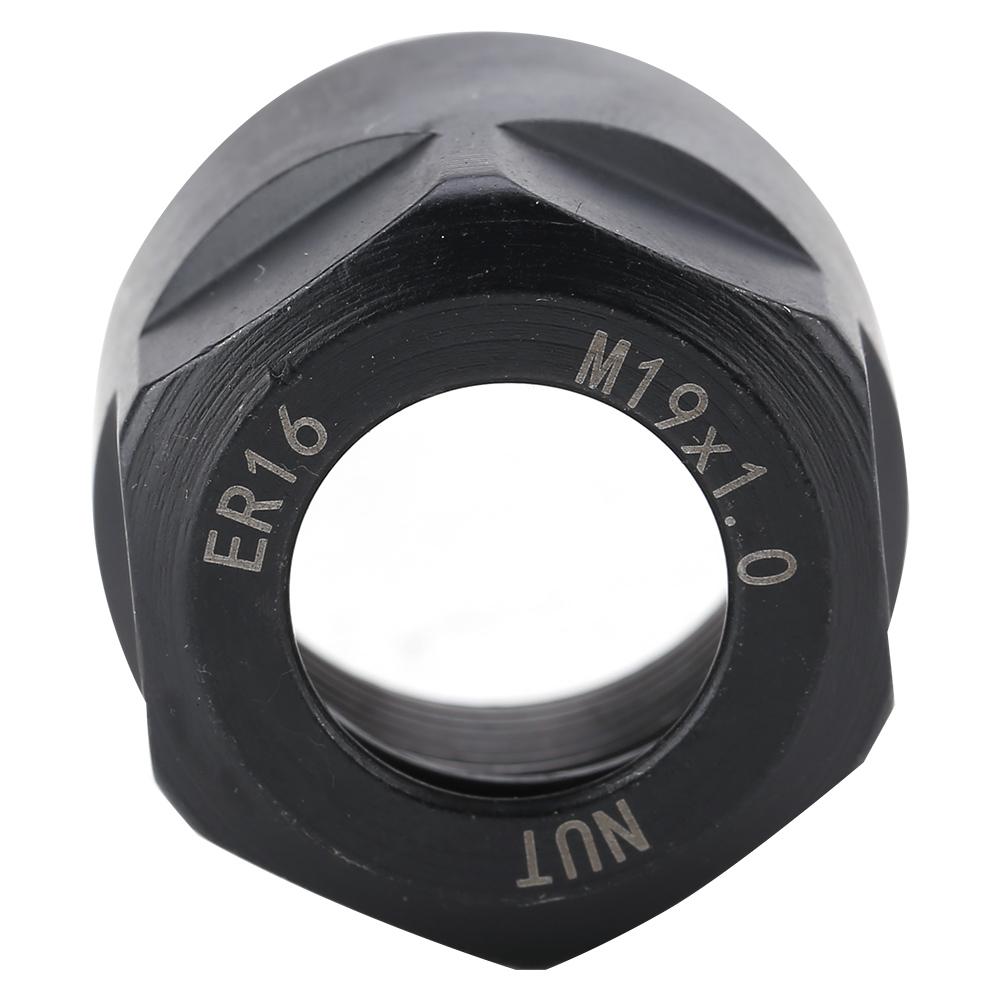 Collet Clamping Nut for CNC Milling Chuck Holder Lathe ER16 A&M Type M19*1.0 Black
