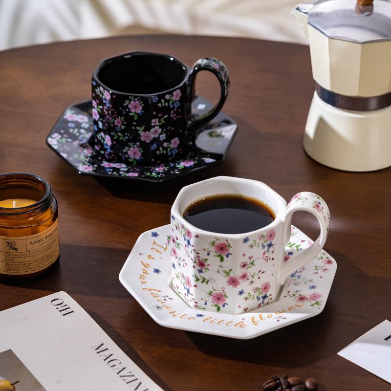 Delicate Flower Love Coffee Cup Saucer Ceramic Teapot Gift Box Set Housewarming Newlyweds Women'S Day Girlfriends Birthday Gift