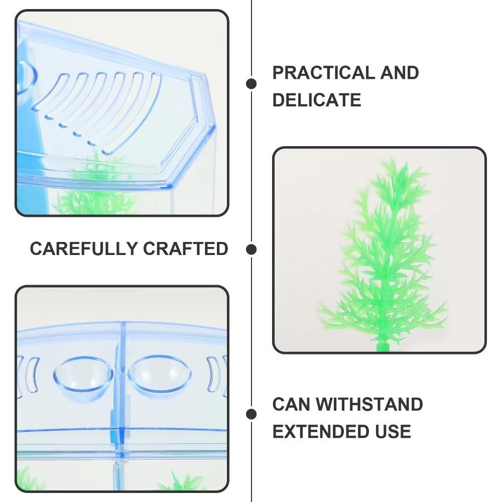 Transparent Betta Isolation Box Single/Double Grid Fish Breeder Box  Office Fish