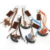 Keychain Pendant Horse Shape Braided Rope Adjustable Length Key Chain with Imitation Leather Metal Hooks Decorative Gift Accessory