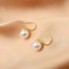 Silver needle pearl exquisite earrings temperament classic versatile ear hook simple pearl silver needle earrings