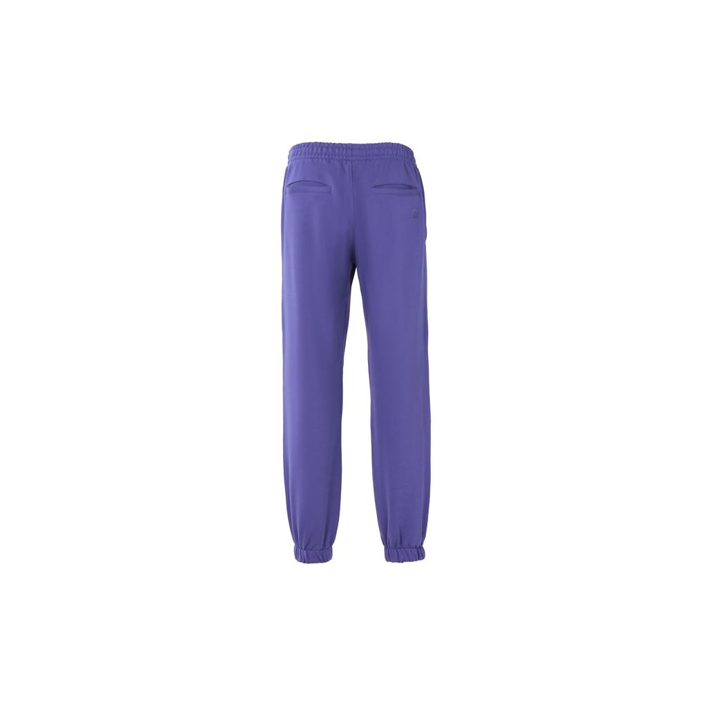 adidas Originals Trefoil X Pharrell Williams Co-Branded Solid Cotton Velvet Ribbed Elastic Sports Joggers Unisex Bottoms Purple HF9909