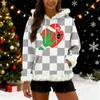 Women's Christmas  print contrasting loose casual hoodie