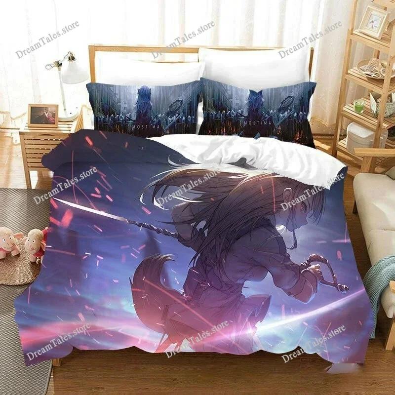 Exquisite 3D Anime Arknights Wallpaper Print Bedding Set Duvet Cover Comforter Bed Youth Kids Girls Boys Gift Home Textileextile