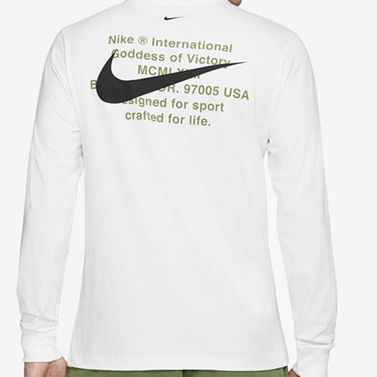 Nike Sportswear Swoosh LS Tee US Edition Round Neck Long Sleeves White Men's CK2259-100