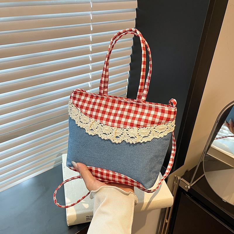 2025 осень новая корейская простая сумка-ведро в горошек женская милая в иностранном стиле большая вместимость на плечо 22616 2438₽