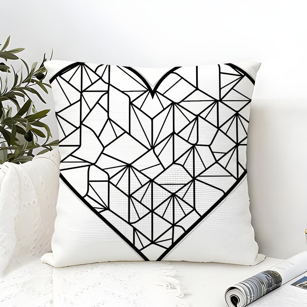 Geometric Heart Decor Pillow Case linen pillow case sofa home decor cushion cover cushion cove