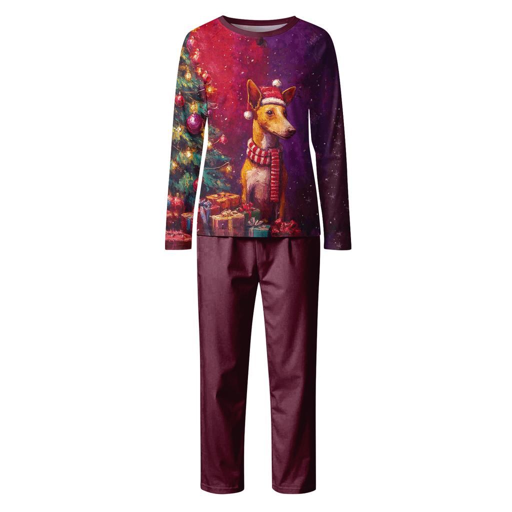 Family Matching Print Sets Pajamas Loungewear Outfits Family Matching Long Sleeve Tops+Pants Set