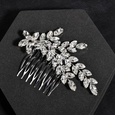 Glittering Hair Combs Clips Hair Fork Luxurious Messy Bun Maker with Glass Diamond for Banquet Wedding Gown Hair Clips