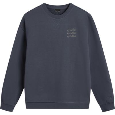 Li Ning Sports Lifestyle Serie Rundhals Buchstaben Fleece Langarm Sweatshirt Unisex Sweatshirt AWDVF71-6