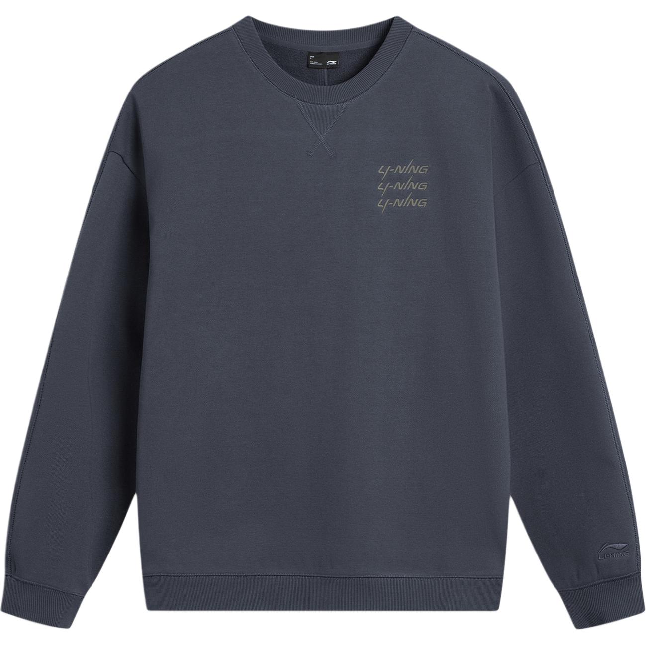 

Li Ning Спортивный стиль жизни Серия Толстовка унисекс с круглым вырезом, надписью и флисом, с длинным рукавом AWDVF71-6 XS