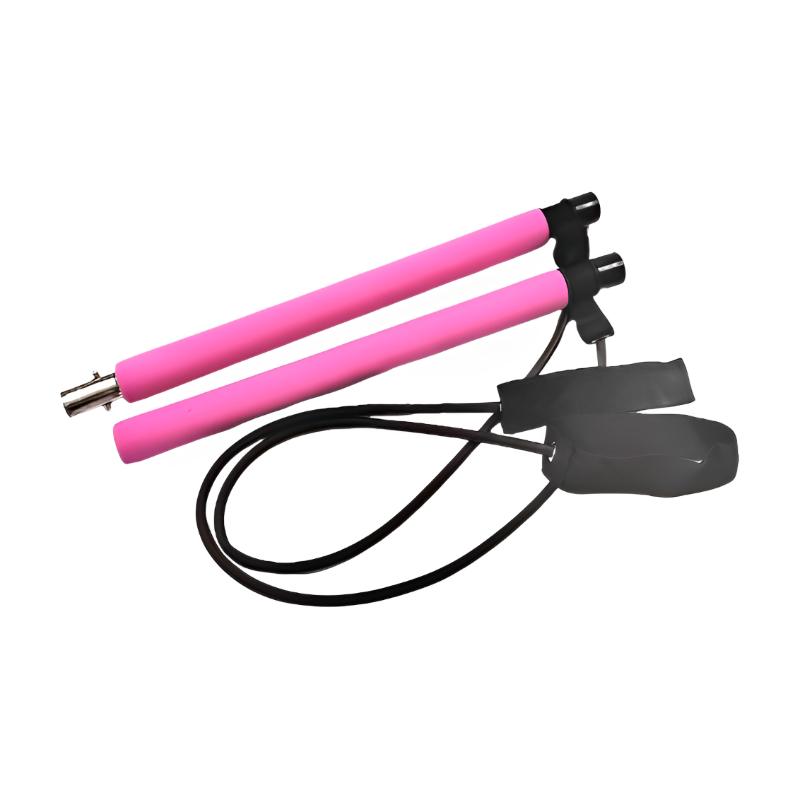 Portable Yoga Pilates Bar Stick With Resistance Band For Muscle Toning Fitness Stretching Body Workout Exercise