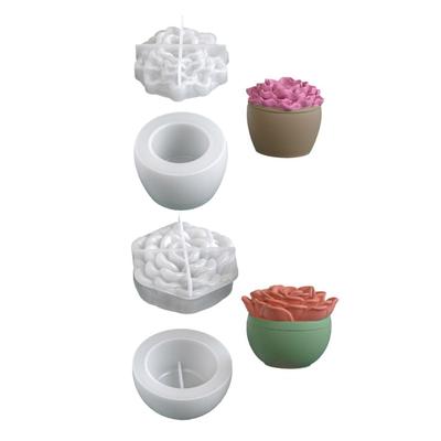 Blumen Silikonform für handgemachte Kerze, Tasse, Aufbewahrungsglas, Bastelprojekte, flexibel, wiederverwendbar, Sukkulenten Pflanzgefäßform