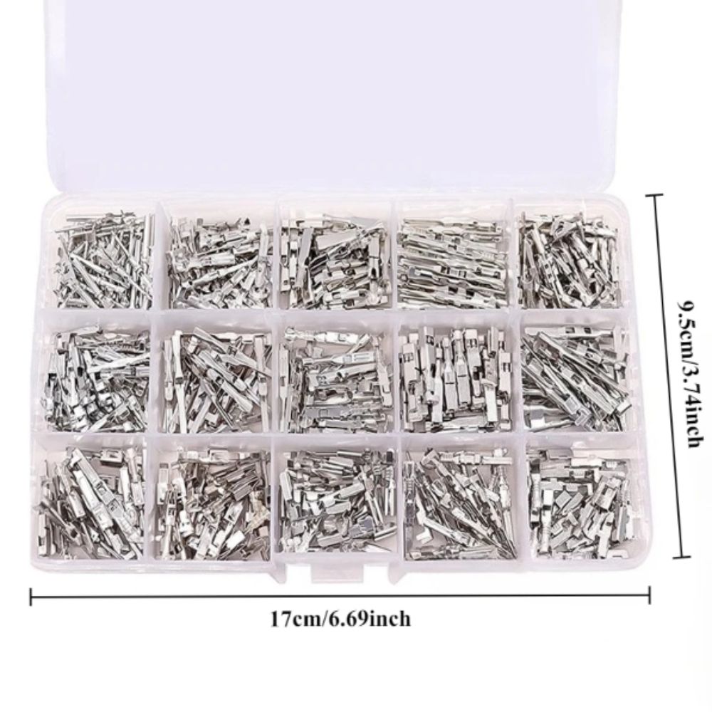 290 Stück Crimp-Pins 1/1,5/1,8/2,2/2,8/3,5mm Elektrischer Steckverbinder-Pin Nicht-isolierter Stecker Crimp-Pins