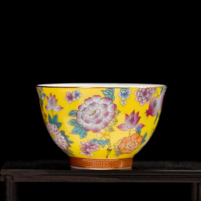 Ceașcă de ceai din ceramică colorată email ceașcă principală ceașcă o singură ceașcă de ceai mare ceașcă de ceai set de ceai din ceramică kung fu ceașcă de ceai