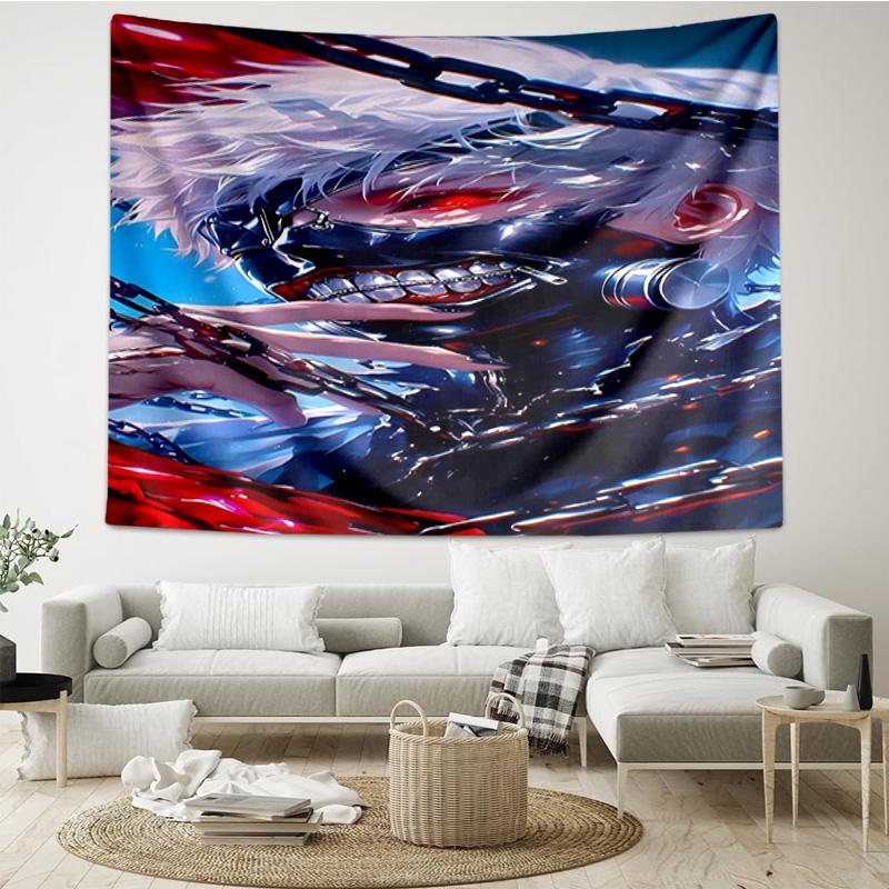 Tokyo Ghoul Masked Mystery Tapestry Room Decoration Wall Hanging for Living Room Bedroom, dormitory, Birthday and Christmas gifts