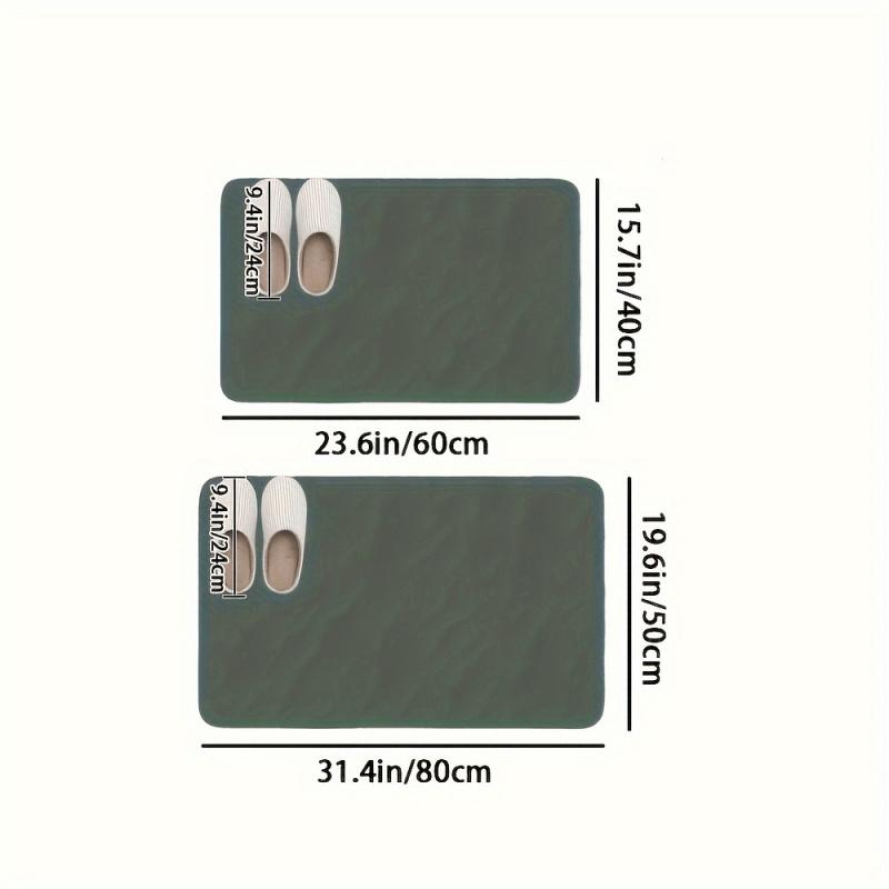 VIKAMA Minimalist Geometric Triangle Bath Mat Non Slip Washable Bathroom Rug Gray Gradient Geometric Print Floor Mat Bathroom