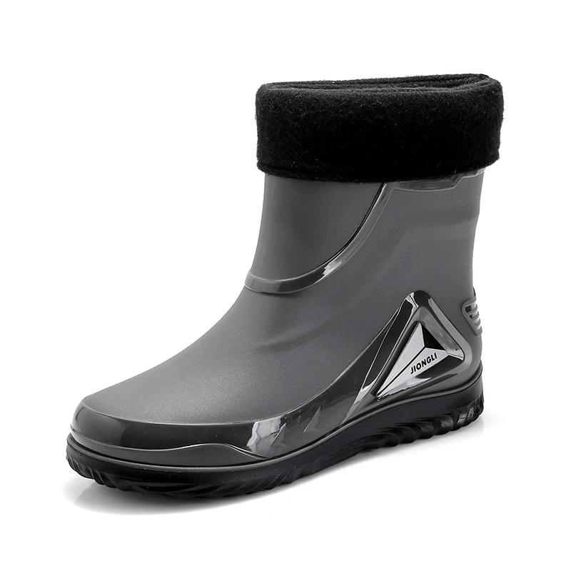 Fashionable Rain Boots for Men, New Style, Short and Mid-length Rain Boots, Non-slip Work Rubber Shoes, Outdoor Fishing Shoes