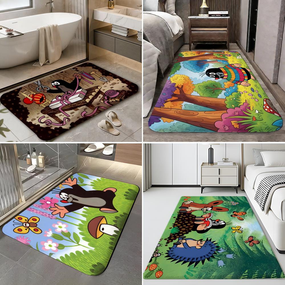 Cartoon K-Krtek Floor Mat Soft Flannel Entrance Door Mat Non Slip Absorbent Bathroom Bedroom Floor Rug