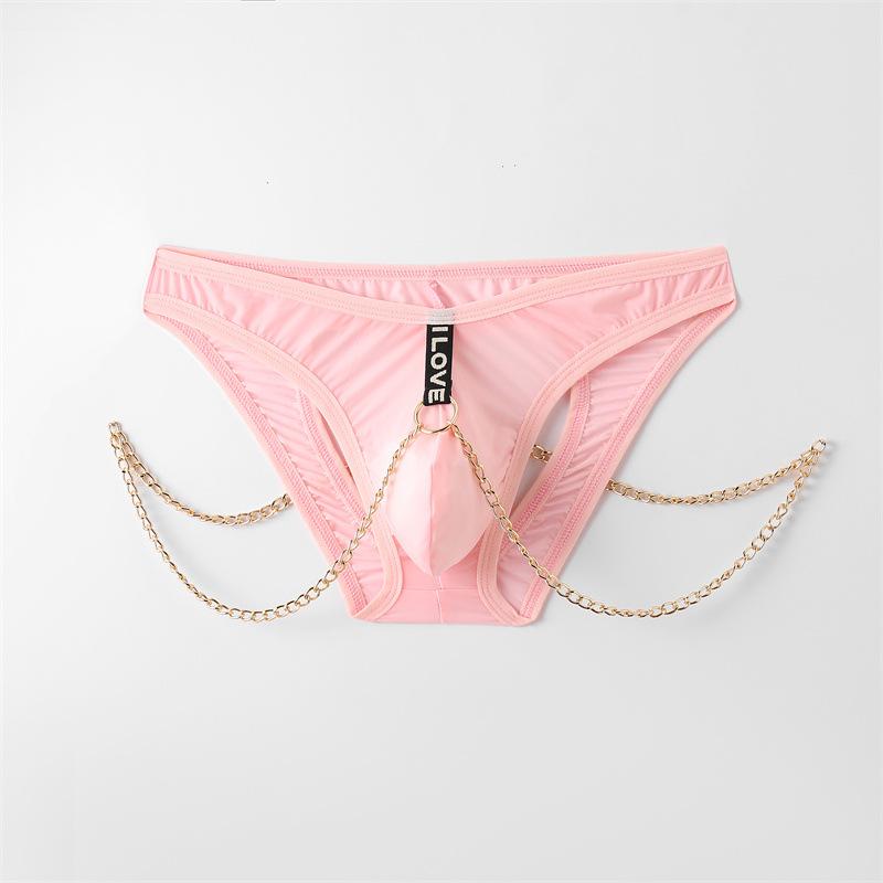 Men's Men's Lingerie Sexy Panties Flirting Products Butt Hollow Chain Design Three-character Pants