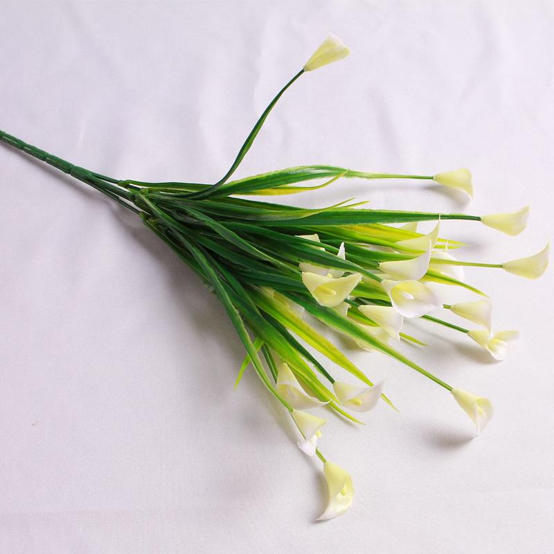 1 st Konstgjorda Blommor Färg Kallalilja Falska Blommor För Utomhus Trädgård Uteplats Utanför Fönster Gård Kontor Hem Skrivbord Rum