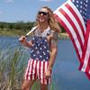 Summer wish new Independence Day flag overalls K