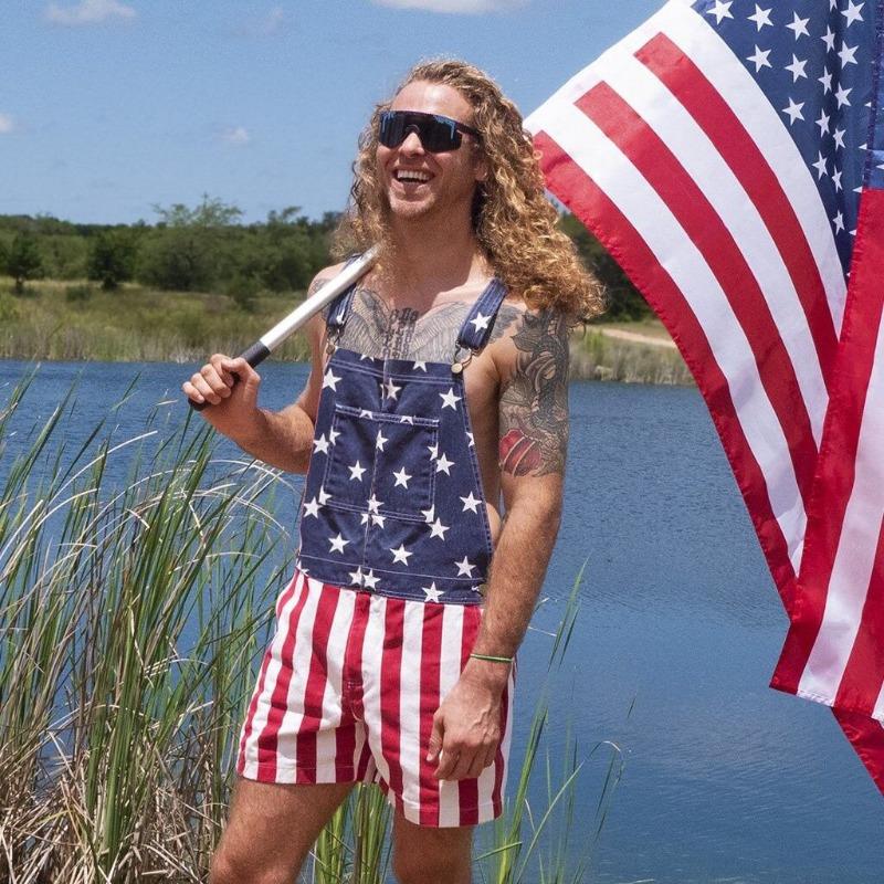 Summer wish new Independence Day flag overalls K