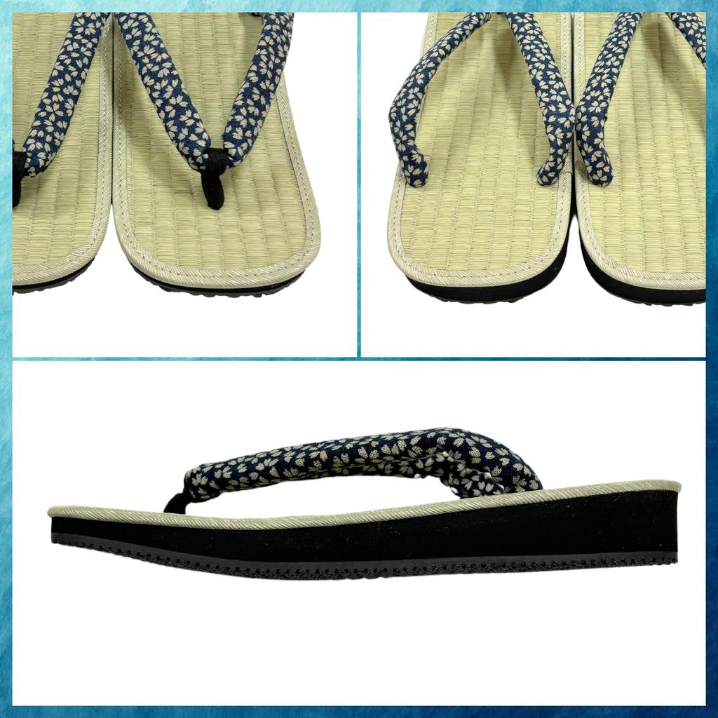 Setta Zori Large Size Shigi Ame Sole Rush Grass 30cm Cherry Blossom 1 Shaku 4L [Edo Ten] (Japanese sandals) Men's