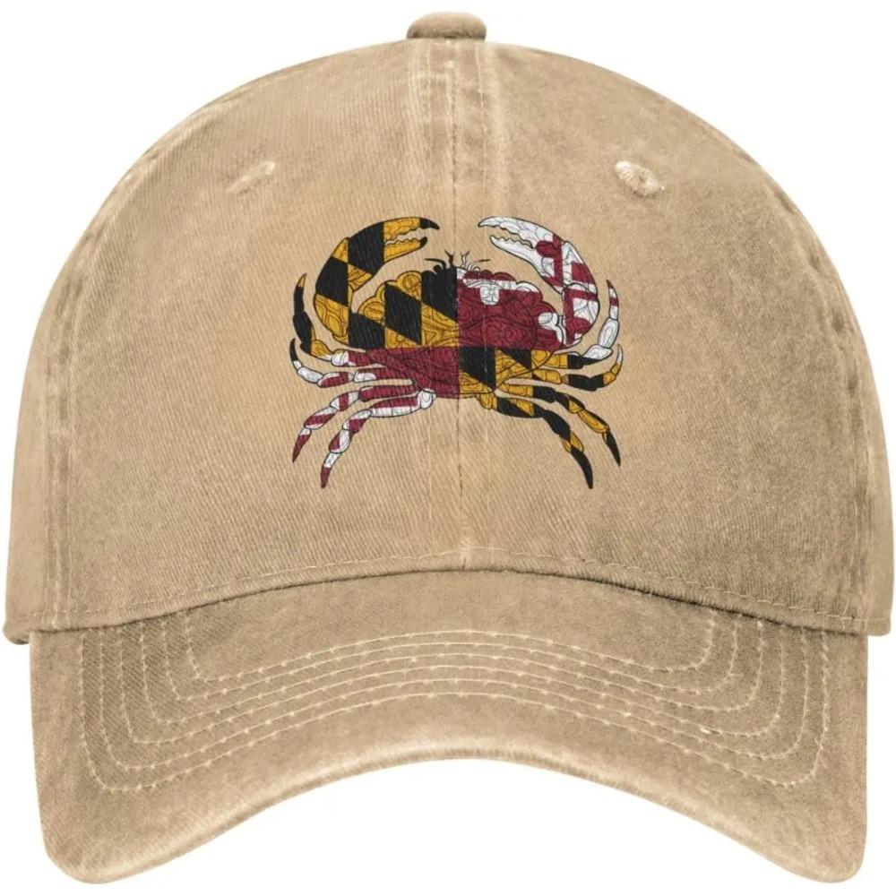 Maryland Chesapeake Bay Blue Crabs Unisex Baseball Cap Cotton Fits Men Women Washed Denim Adjustable Dad Hat