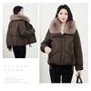 Womens Short Puffer Coat With Faux Fur Collar Winter 2026 Thick Warm Loose Fit Korean Style Cotton Jacket