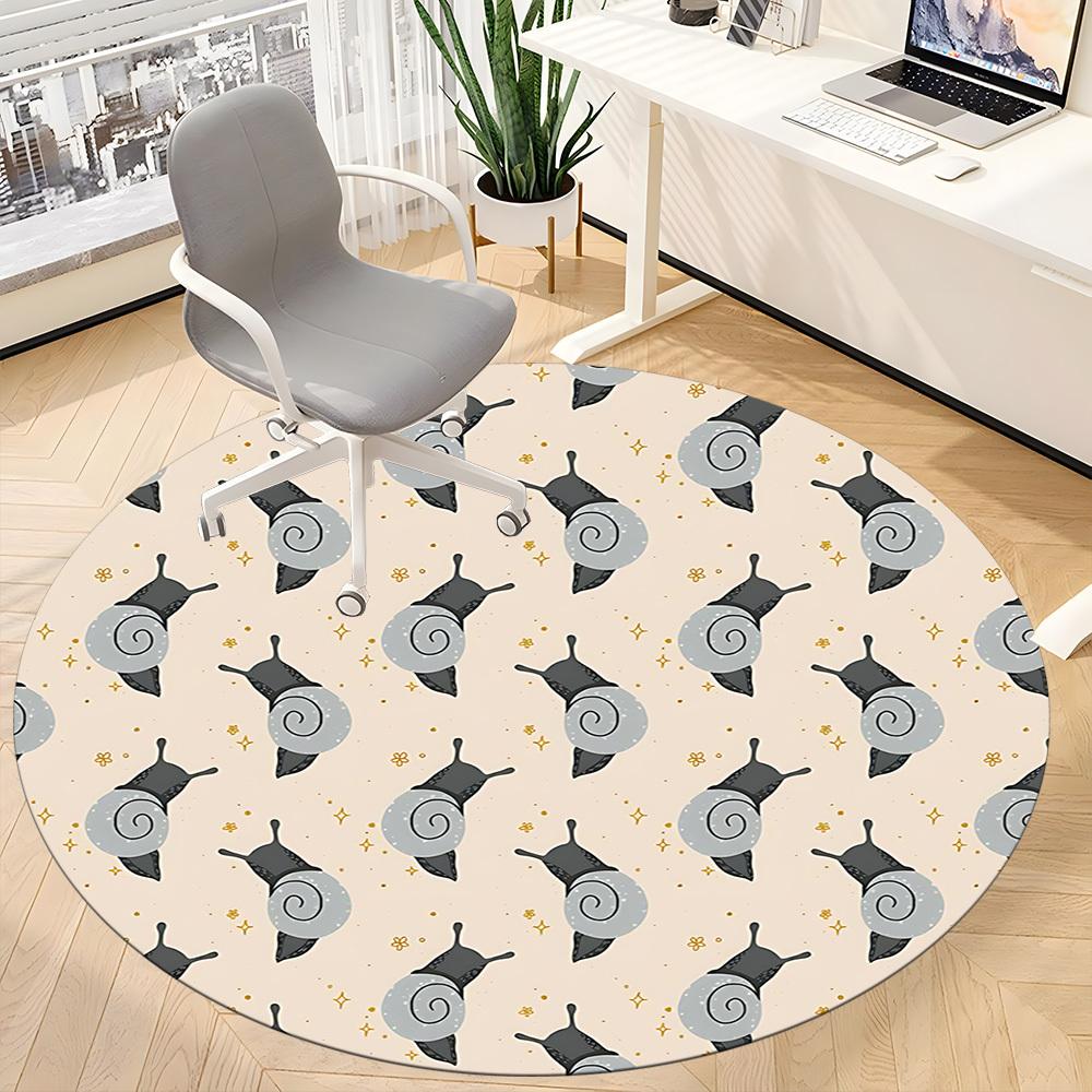 1pc Snail Shell Office Round Area Rug, Indoor Mat Suitable For Office, Under Office Chairs Bedroom Living Room Home Decor, Room Deco