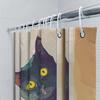 Cat Illustration Shower Curtain No Peeking Humor Art Bath Decoration Home Decor Bathroom Accessories Printing Waterproof Fabric