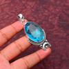Awesome Blue Topaz Gemstone Pendant: 925 Sterling Silver Handmade Pendant Necklace Jewelry