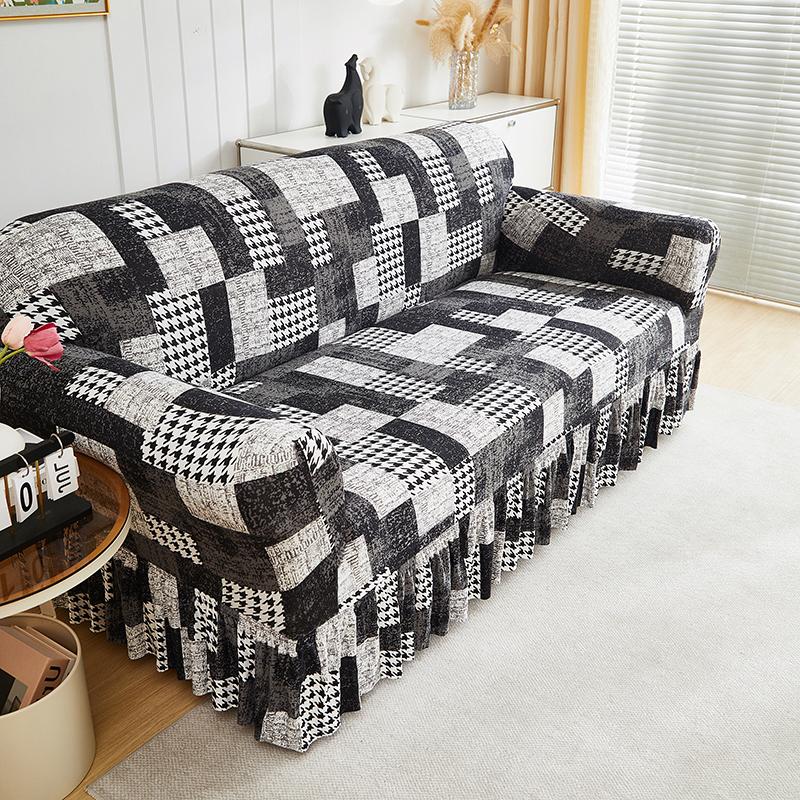 1 buc Husa de canapea elastica imprimata cu fusta Husa de canapea Husa de canapea Protector de mobila Dormitor Birou Sufragerie Decor