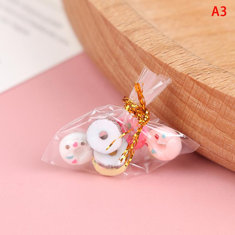 1 Bag 1/12  Miniature Simulation Bread Fruits Dollhouse Miniature Food Breakfast Snack Dessert Cookie Donuts Candy Kitchen Toys